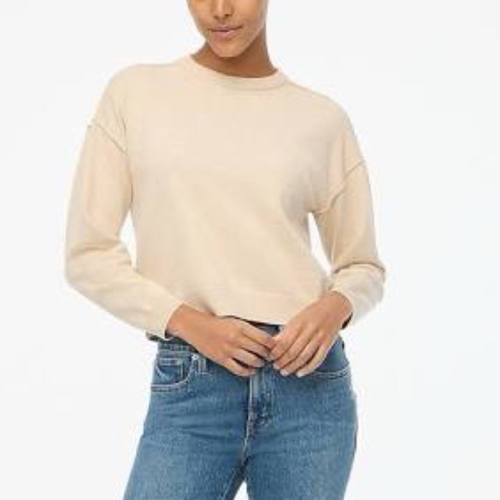 J.Crew Re-Imagined Women's Crewneck Sweatshirt‎ Medium Light Peach Cotton